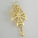Croix huguenote or jaune découpée avec larme grand modèle