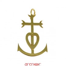 Croix or jaune des Saintes Maries de la Mer grand modèle