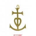 Croix or jaune des Saintes Maries de la Mer grand modèle