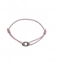 Bracelet cordon motif or gris forme ovale