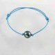 Bracelet cordon perle culture grise