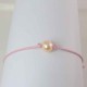 Bracelet cordon perle culture blanche