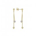 Boucles d'oreilles chainette 2 rangs avec boules