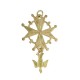 Croix huguenote or jaune moyen modèle avec colombe