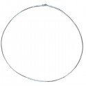 Collier jonc fil rond massif en or gris