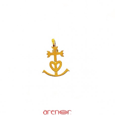 Croix or jaune des Saintes Maries de la Mer petit modèle
