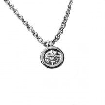 Collier pneu or gris diamant 0,30ct