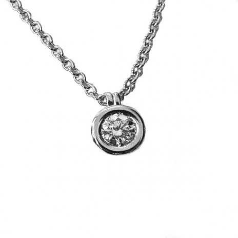 Collier pneu or gris diamant 