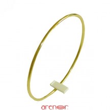 Bracelet jonc massif fil rond or jaune de 12g