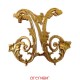 Broche or jaune initiale lettre N de style Louis XV 