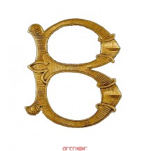 Broche or Jaune Initiale lettre B de style renaissance