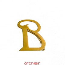 Broche or jaune initiale moderne lettre B
