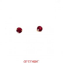 Boucles d'oreilles or jaune rubis rond