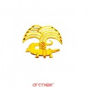 Pin's or jaune emblème de Nîmes