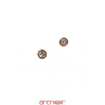 Boucles d'oreilles or jaune pneus diamants