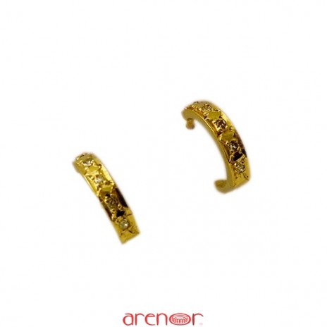 Boucles d'oreilles créoles avec diamants