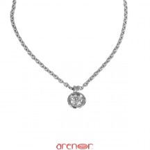 Collier pneu or gris diamant 