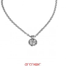 Collier pneu or gris diamant 0,10ct