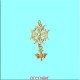 Croix huguenote or jaune ciselée avec colombe