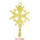 Croix huguenote or jaune grand modèle avec larme