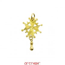 Croix huguenote or jaune moyen modèle avec larme