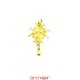 Croix huguenote or jaune petit modèle avec larme
