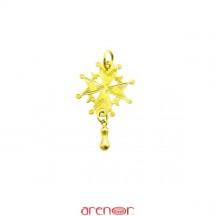 Croix huguenote or jaune petit modèle avec larme