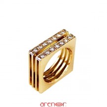 Bague Maison Carrée avec diamants