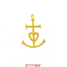 Croix or jaune des Saintes Maries de la mer moyen modèle 