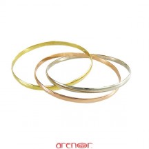 Bracelet 3 joncs 1/2 jonc fil 4mm 3 ors