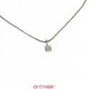 Collier chaton 4 griffes avec diamant