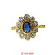 Bague or jaune feston saphir et diamants