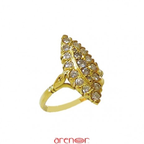 Bague marquise or jaune 21 diamants