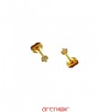 Boucles d'oreilles or jaune 4 griffes avec diamants