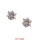 Boucles d'oreilles or gris 6 griffes avec diamants