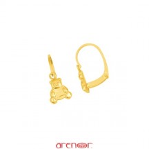 Boucles d'oreilles ourson or jaune