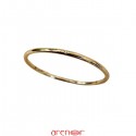 Bracelet jonc massif or jaune avec 3 diamants