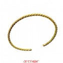 Bracelet jonc or jaune torsade double ouvert