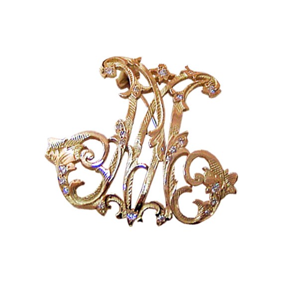 PATIKIL Broche Lettre, Broches Couronne Initiale En Strass Lettre M
