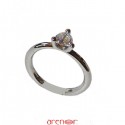 Solitaire or gris 3 griffes diamant triangle