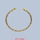 Bracelet jonc or jaune torsade double ouvert