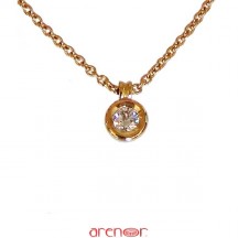 Collier pneu or jaune diamant 0,20ct