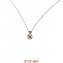 Collier pneu double or gris avec diamants 0,08 et 0,30ct