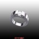 Bague solitaire or gris plat 