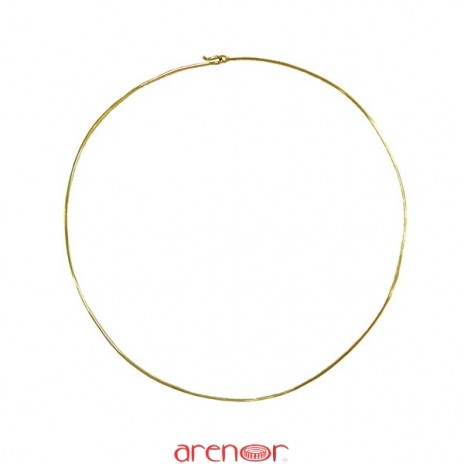 Collier jonc fil rond massif en or jaune