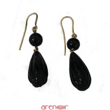 Boucles d'oreilles pampilles onyx godron