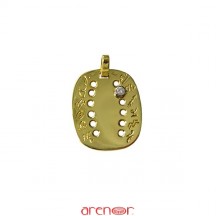 Pendentif or jaune zodiaque avec diamant