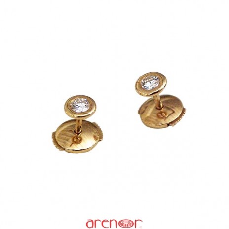 Boucles d'oreilles or jaune pneu avec diamants