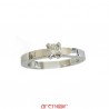 Solitaire or gris 4 griffes corps en forme