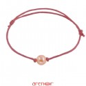 Bracelet cordon perle culture blanche